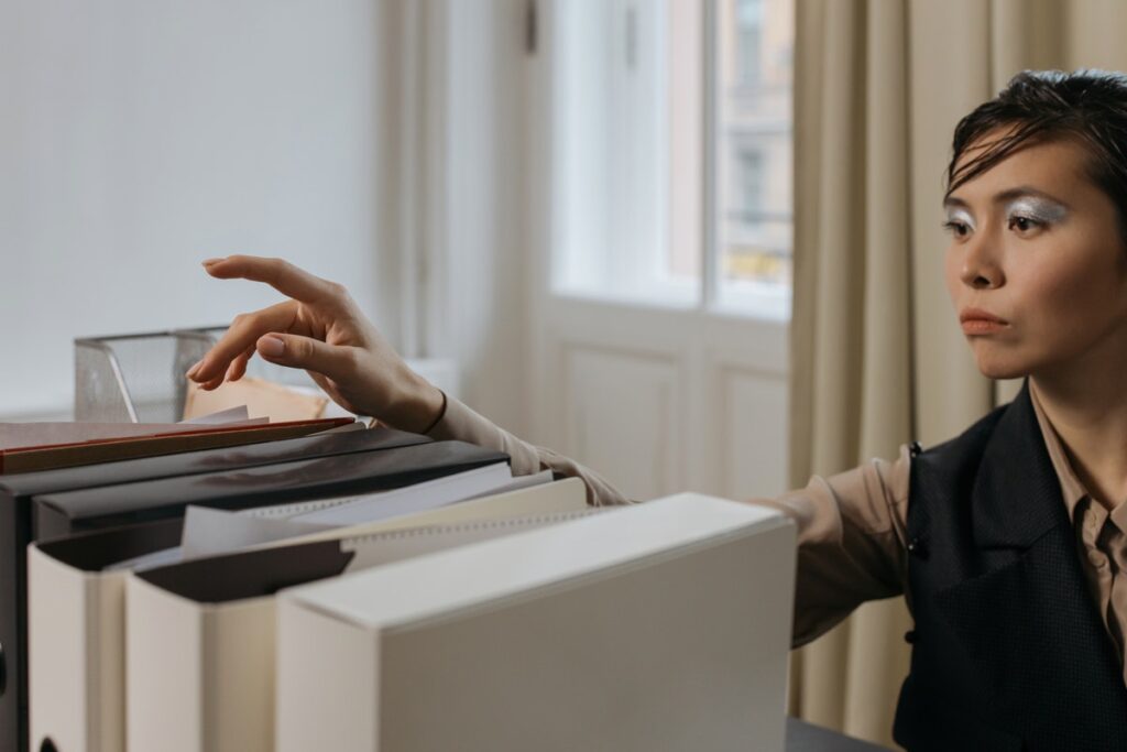 lawyer skimming through bankruptcy documents